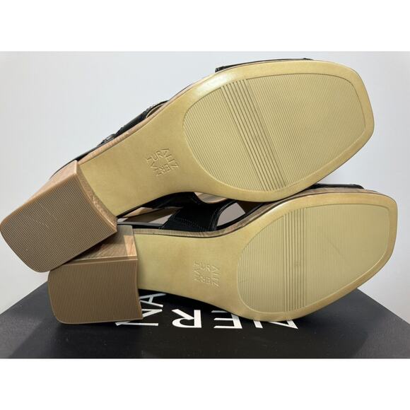 Naturalizer Renly Peep Toe Bamboo Block Heel Black Sandal - Women’s 9.5M - Picture 8 of 10